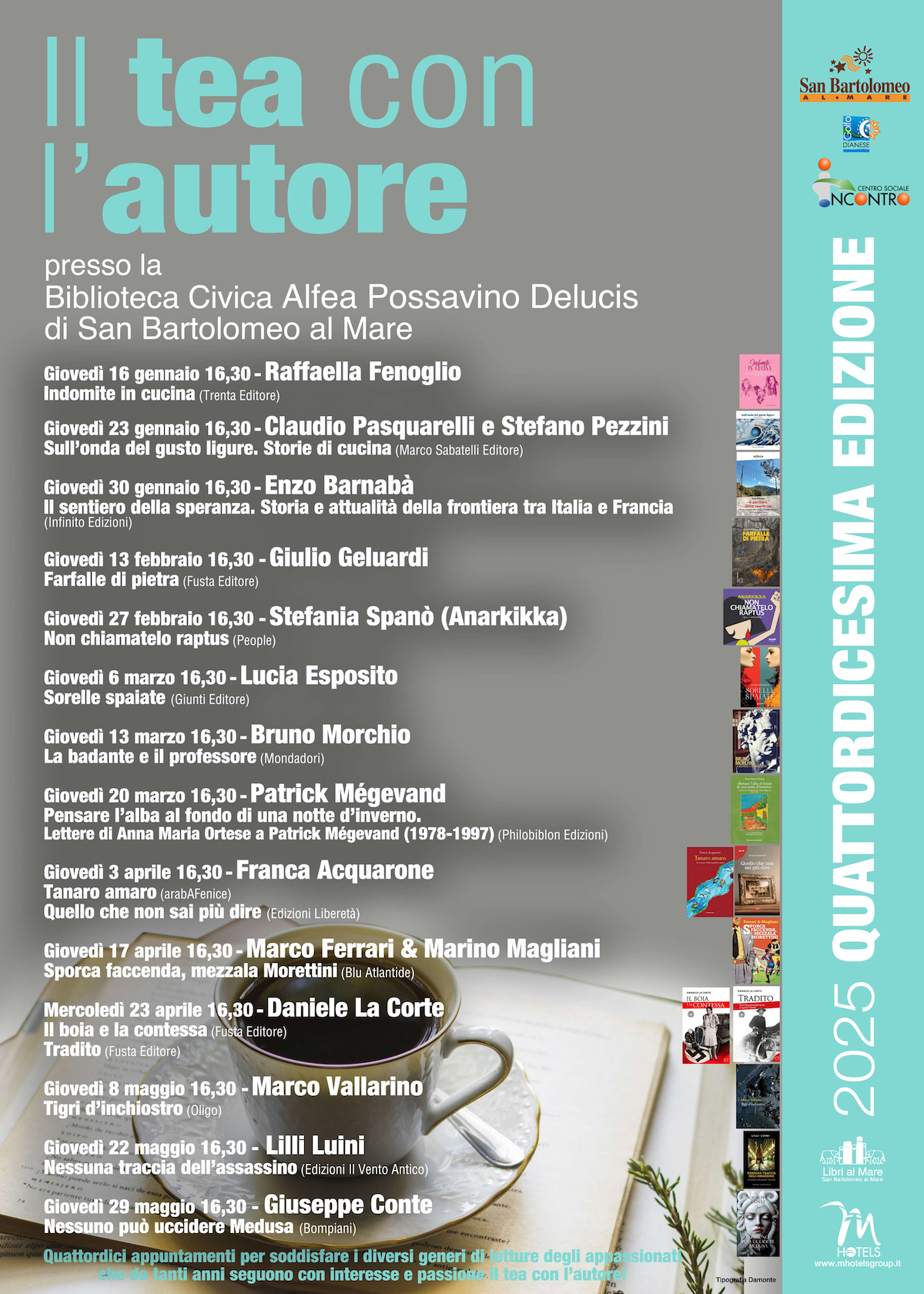 Locandina un tea con l'autore a san bartolomeo al mare 2025
