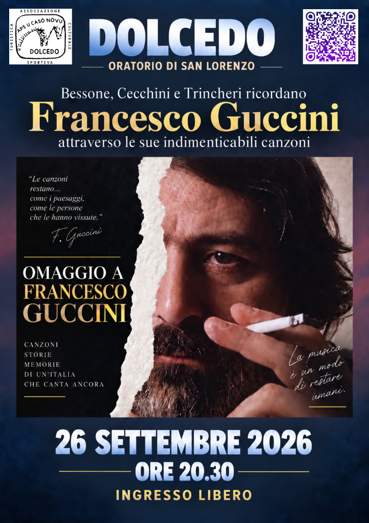  locandina evento a dolcedo omaggio a  Francesco Guccini