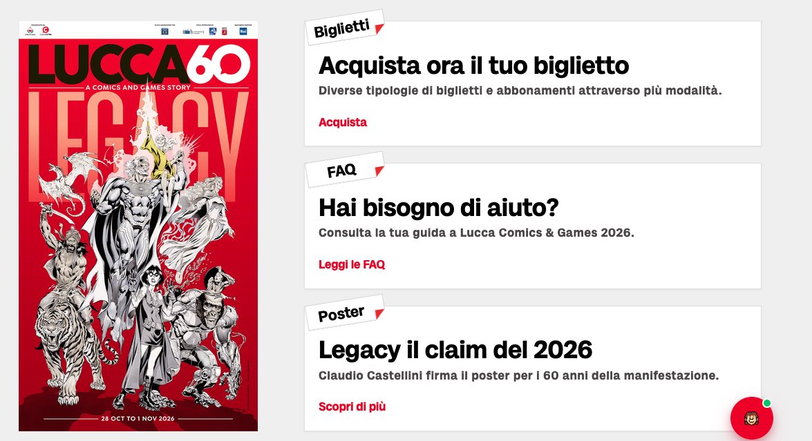 lucca COMICS GAMES 2026 LEGACY