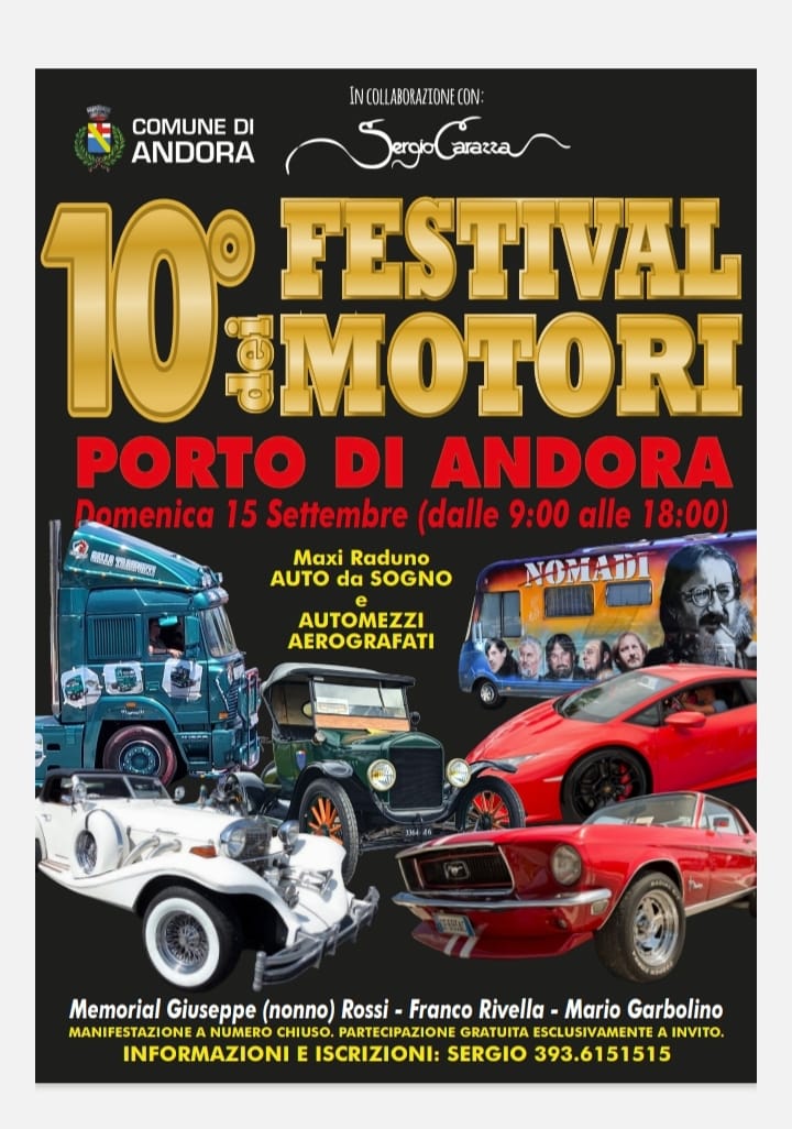 Locandina 10 festival dei motori 2024 di Andora