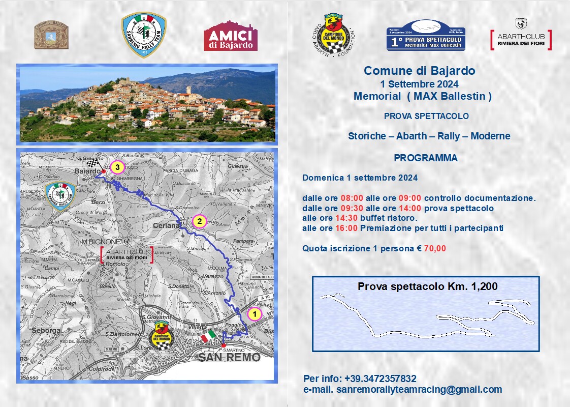 locandina programma memorial max ballestin di bajardo