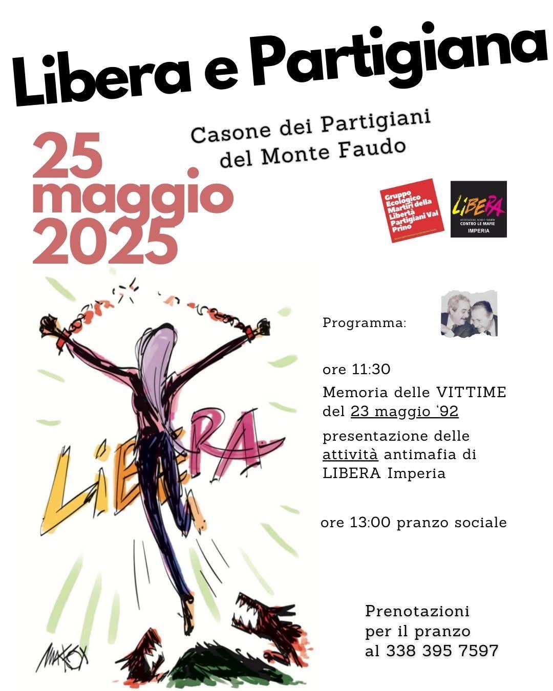 locandina evento libera e partigiana al casone dei partigiani