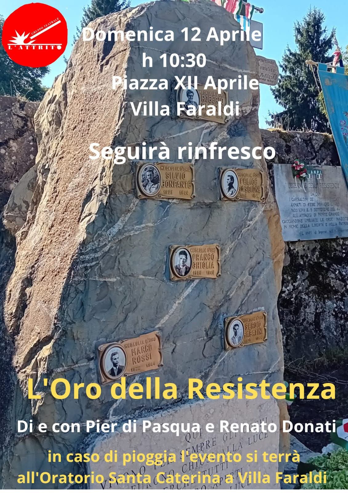  locandina dello spettacolo oro della resistenza