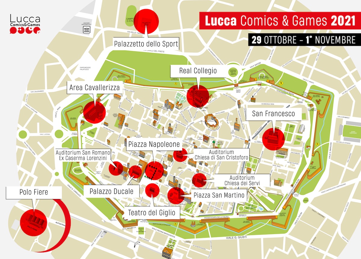 lucca comics 2021  MAPPA LCG 2021 luglio Mappa