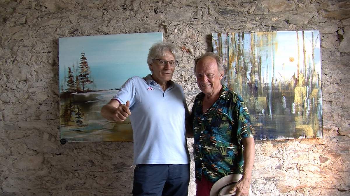 Pier Christian Ellefsen e il giornalista Marco Corradi nel Palazzo capponi di Triora