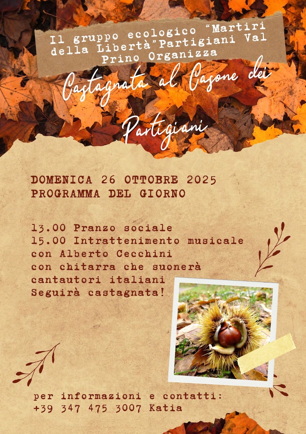  locandina castagnat 2025 al  casone di partigiani