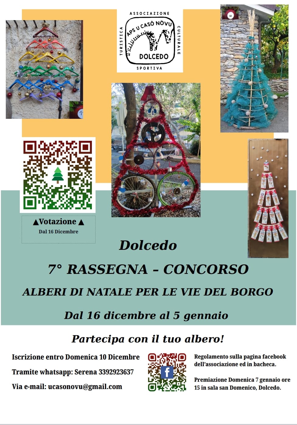 locandina rassegna concorso alberi di natale per le vie del borgo