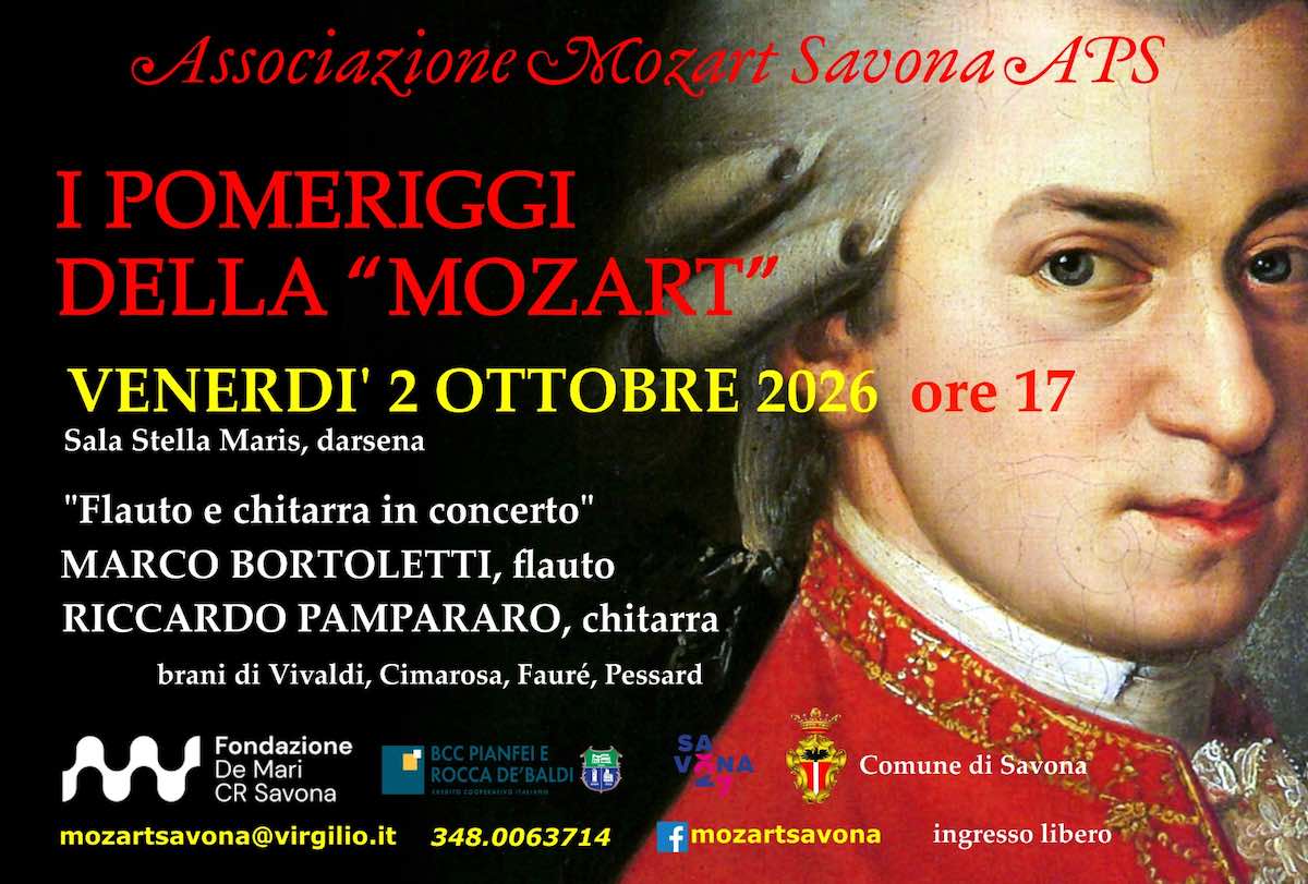 locandina I Pomeriggi della Mozart rassegna alla Stella Maris con il Duo Bortoletti-Pampararo&nbsp;